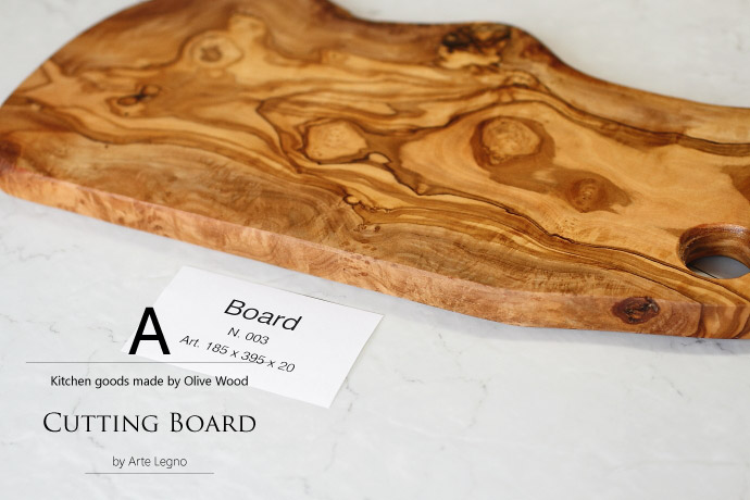 カッティングボード No.3 アルテレニョ社 イタリア製 (Italian Cutting Board made by Arte Legno Olive Wood)