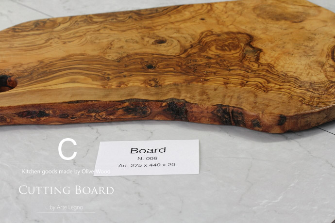 カッティングボード No.6 アルテレニョ社 イタリア製 (Italian Cutting Board made by Arte Legno Olive Wood)
