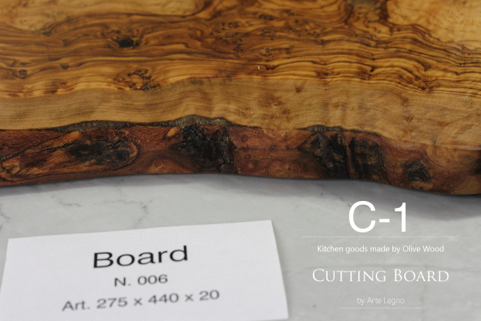 カッティングボード No.6 アルテレニョ社 イタリア製 (Italian Cutting Board made by Arte Legno Olive Wood)