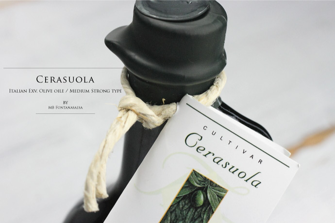 単一品種 (チェラソーラ種) EXV オリーブオイルMB イタリア産 (Italian EXV Olive oile Cerasuola by MB Fontana Salsa)