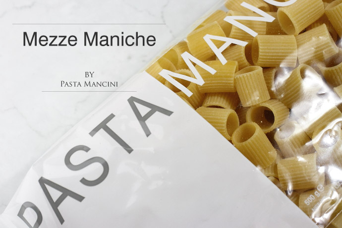 メッツェマニケ パスタマンチーニ社 イタリア産 (Italian Mezze Maniche by Pasta Mancini)