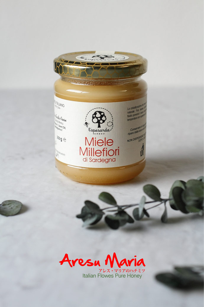 純粋ハチミツ ミレフィオーリ アレス・マリア社 イタリア産 (Italian pure Flower honey by Aresu Maria)
