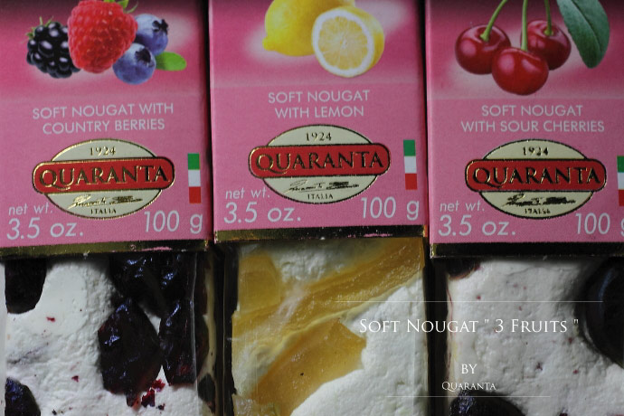 ソフト・ヌガー フルーツセット クアランタ社 イタリア産 (Italian Soft Nougat Fruit version by Quaranta)