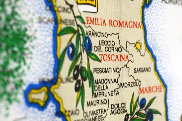 イタリア・Conti社タペストリーイタリアマップ： オリーブオイル