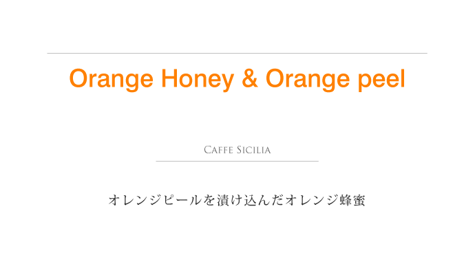 オレンジ蜂蜜 カフェ シチリア社 イタリア シチリア産 (Italian orange honey by caffe sicilia) タイトル