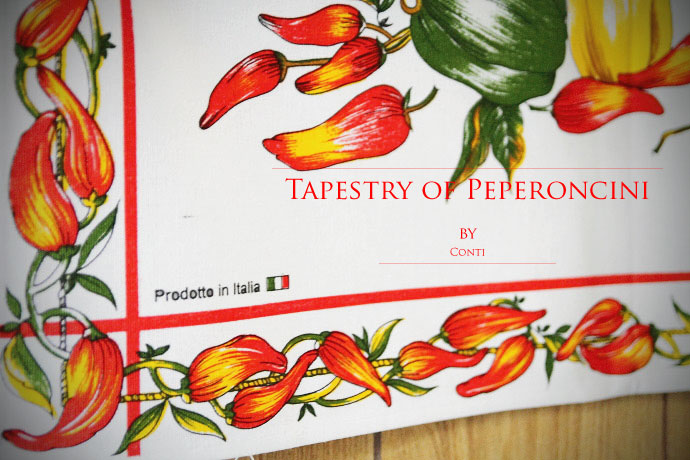ペペロンチーニの使い方・タペストリー  コンティ社 イタリア産 (Italian Tapestry of Peperoncini by conti)