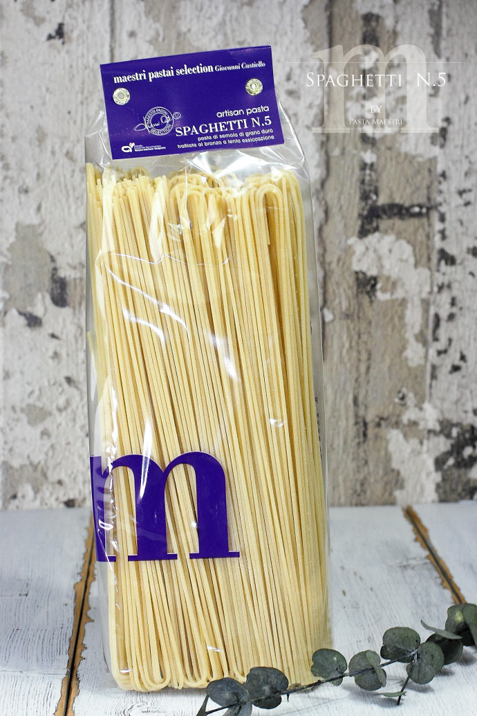 スパゲッティ No.5 1.7mm パスタ マエストリ社 イタリア産 (Italian Spaghetti No.5 by Pasta Maestri)