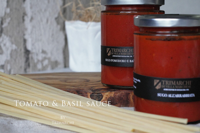 トマトソース バジル入 トリマルキ社 イタリア産 (Italian Tomato Sauce with Basil by Trimarchi)